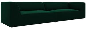 Zöld bársony négyszemélyes kanapé MICADONI Ruby 302 cm