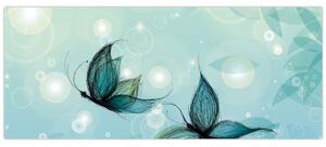 Kép - kék pillangók (120x50 cm)