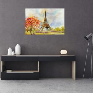 Festett kép az Eiffel-torony (90x60 cm)