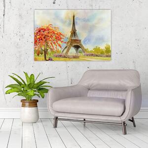 Festett kép az Eiffel-torony (90x60 cm)