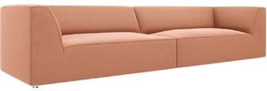 Rózsaszín bársony négyszemélyes kanapé MICADONI Ruby 302 cm
