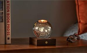 Sötétbarna szabályozható asztali lámpa üveg búrával (magasság 12 cm) Amber – Gingko