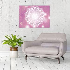 Egy mandala képe rózsaszín háttérrel (70x50 cm)