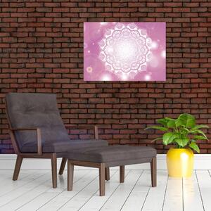 Egy mandala képe rózsaszín háttérrel (70x50 cm)
