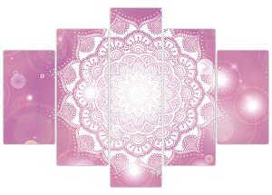 Egy mandala képe rózsaszín háttérrel (150x105 cm)