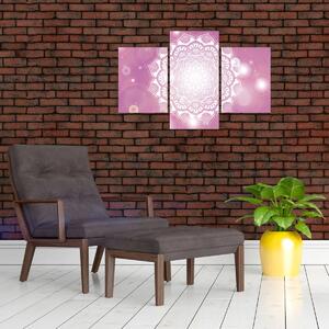 Egy mandala képe rózsaszín háttérrel (90x60 cm)