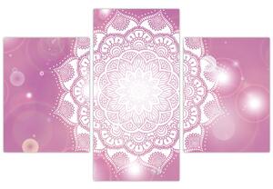 Egy mandala képe rózsaszín háttérrel (90x60 cm)
