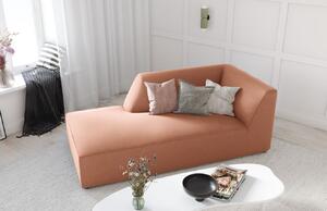 Rózsaszín bársony fotel MICADONI Ruby 181 cm, bal