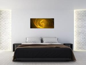 Absztrakt sárga spirál képe (120x50 cm)