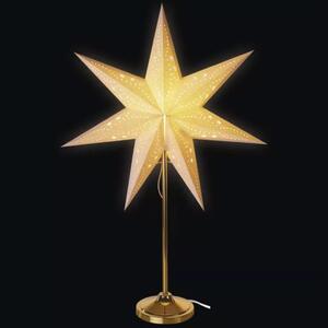 Karácsonyi papírcsillag, fehér aranyszínű talppal, 45 cm, 1xE14 foglalattal
