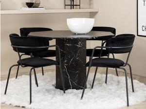 Asztal Dallas 2465, Fekete márvány, 75cm, Közepes sűrűségű farostlemez