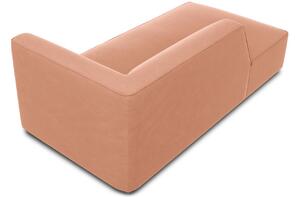 Rózsaszín bársony fotel MICADONI Ruby 181 cm, bal