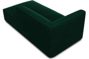 Zöld bársony fotel MICADONI Ruby 181 cm, jobb