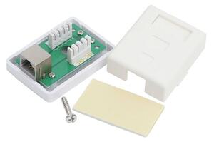 VEZ Fali aljzat Cat5e, FTP, RJ45, árnyékolt, fehér (05396)