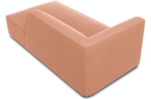 Rózsaszín bársony fotel MICADONI Ruby 181 cm, jobb