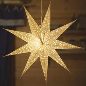 Karácsonyi függeszhető papírcsillag, fehér, 60 cm, 1xE14 foglalattal