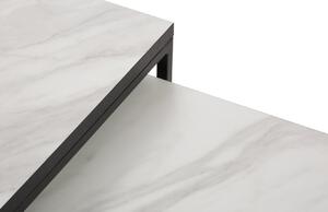 Két fehér márvány dohányzóasztal készlet MICADONI VELD 60 x 60/50 x 50 cm
