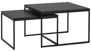 Két fekete tölgy dohányzóasztal készlet MICADONI VELD 60 x 60/50 x 50 cm