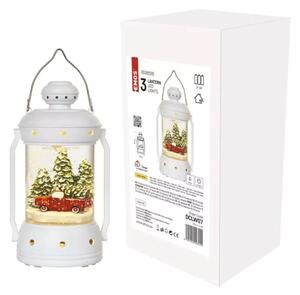 Karácsonyi lámpás-autó fenyőfákkal, melegfehér, vízkeveréses, időzítővel, 3 LED