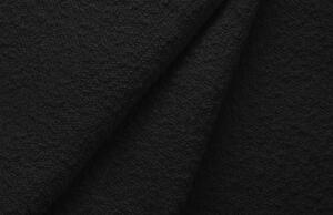 Fekete bouclé sarokkanapé MICADONI Moghan 241 cm fekete talppal, bal