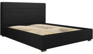 Fekete szövet ágy MICADONI Aranda 160 x 200 cm