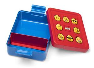 Uzsonnás doboz, LEGO "Classic", kék-piros-mintás