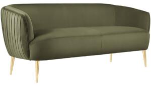 MICADONI Moss zöld bársony kétüléses kanapé 179 cm, arany alappal