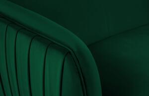 MICADONI Moss 179 cm-es palack zöld bársony kétüléses kanapé arany alappal
