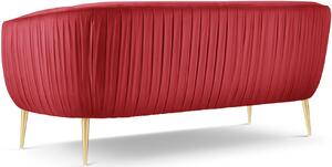 MICADONI Moss 179 cm-es vörös bársony kétüléses kanapé arany alappal