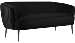 Fekete bársony kétüléses kanapé MICADONI Moss 179 cm