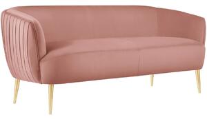 MICADONI Moss rózsaszín bársony kétüléses kanapé 179 cm, arany alappal