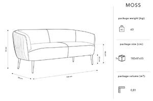 Világoskék bársony kétüléses kanapé MICADONI Moss 179 cm