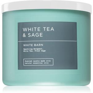Bath & Body Works White Tea & Sage illatos gyertya 411 g