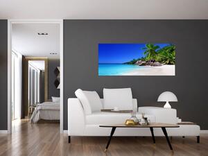 Kép a strandról a Praslin szigeten (120x50 cm)