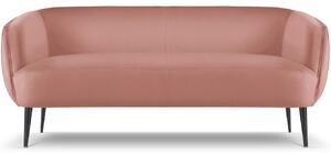 Rózsaszín bársony kétüléses kanapé MICADONI Moss 179 cm