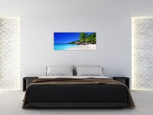 Kép a strandról a Praslin szigeten (120x50 cm)