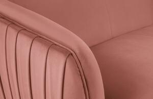 Rózsaszín bársony kétüléses kanapé MICADONI Moss 179 cm