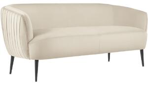 Bézs bársony kétüléses kanapé MICADONI Moss 179 cm
