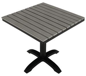 Kerti asztal, szürke/fém/artwood, HOBRO NEW