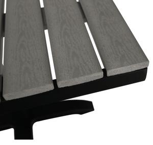 Kerti asztal, szürke/fém/artwood, HOBRO NEW