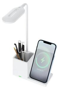 S-Link LED Asztali lámpa Wireless töltővel 10W fehér (37530)