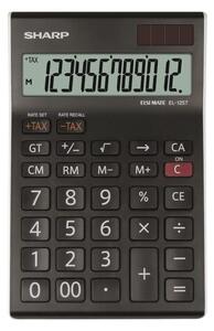 Sharp EL-125T Asztali számítógép Fekete Kijelző (számjegy): 12 Napenergiával üzemeltetett, Elemekről üzemeltetett (H x Sz x Ma) 176 x 112 x 13 mm (82-EL125TWH)