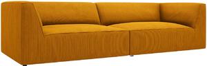 Mustársárga kordbársony négyszemélyes kanapé MICADONI Ruby 302 cm