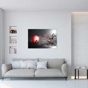 Piros gömbök képe (90x60 cm)
