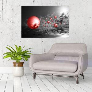 Piros gömbök képe (90x60 cm)