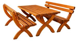ALPIN söröző szett 180x80cm - tömör lucfenyő - asztal + pad háttámlával