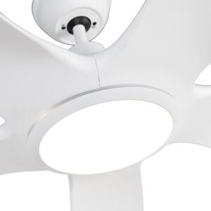 Modern mennyezeti ventilátor fehér LED-del, távirányítóval - Fimm