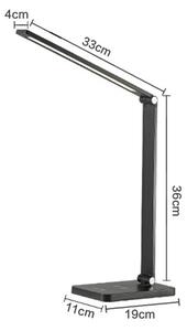 Platinet Asztali lámpa 20W, vezetéknélküli töltővel, 5 fényárnyalat, 500Lm, IP20, ezüst (PDL888S)
