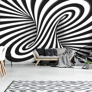 Fotótapéta - Fehér és fekete 3D körözés (152,5x104 cm)