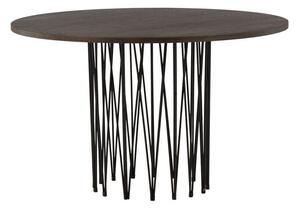 Asztal Dallas 3200, Sötét barna, Fekete, 74cm, Közepes sűrűségű farostlemez, Természetes fa furnér, Fém